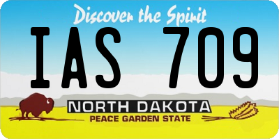 ND license plate IAS709