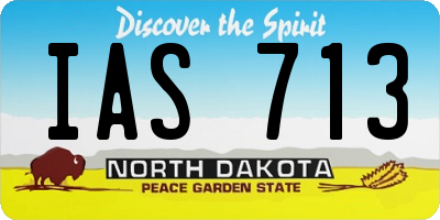 ND license plate IAS713