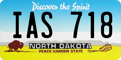 ND license plate IAS718