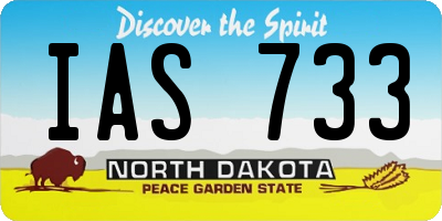 ND license plate IAS733