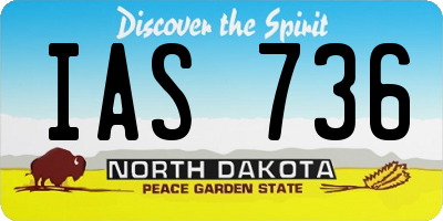 ND license plate IAS736