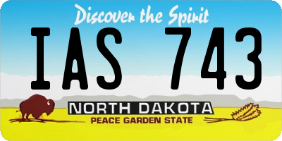 ND license plate IAS743