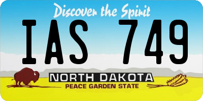 ND license plate IAS749