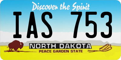 ND license plate IAS753