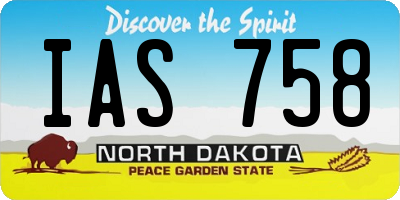 ND license plate IAS758