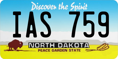ND license plate IAS759