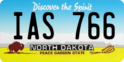 ND license plate IAS766