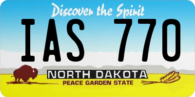 ND license plate IAS770