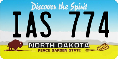ND license plate IAS774