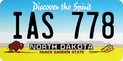ND license plate IAS778