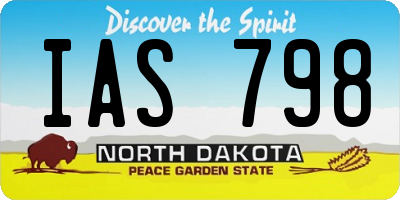 ND license plate IAS798
