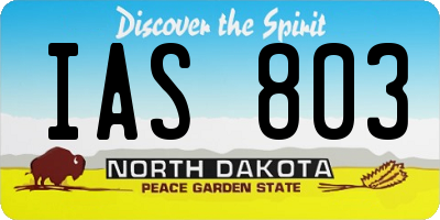 ND license plate IAS803