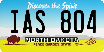 ND license plate IAS804