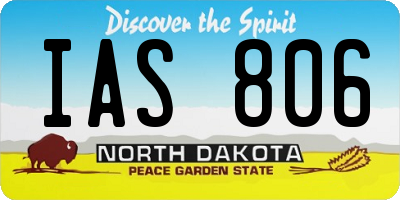 ND license plate IAS806
