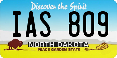 ND license plate IAS809