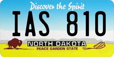 ND license plate IAS810