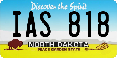 ND license plate IAS818