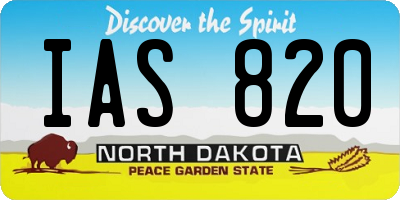 ND license plate IAS820