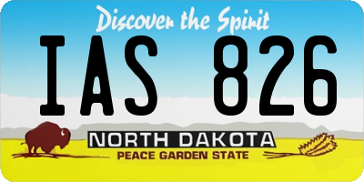 ND license plate IAS826