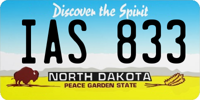ND license plate IAS833