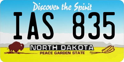ND license plate IAS835