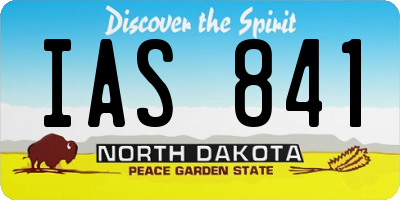 ND license plate IAS841