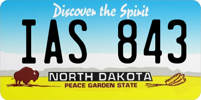 ND license plate IAS843