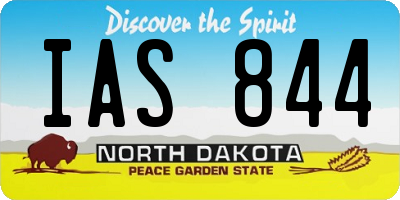 ND license plate IAS844