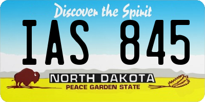ND license plate IAS845