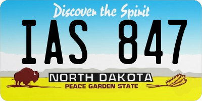 ND license plate IAS847
