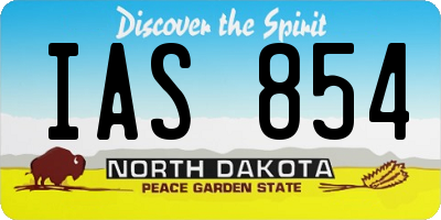 ND license plate IAS854