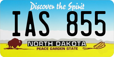 ND license plate IAS855