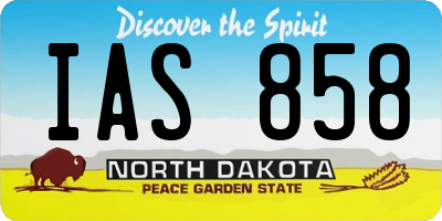 ND license plate IAS858