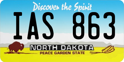 ND license plate IAS863