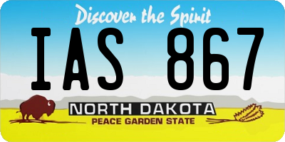 ND license plate IAS867