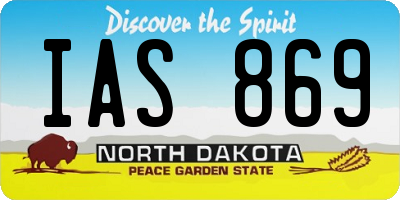 ND license plate IAS869
