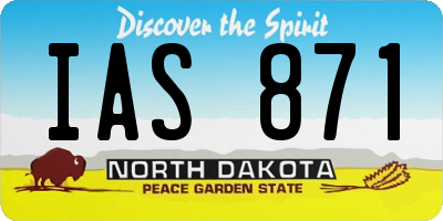ND license plate IAS871