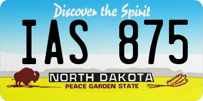 ND license plate IAS875