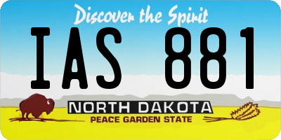 ND license plate IAS881