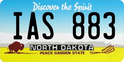 ND license plate IAS883