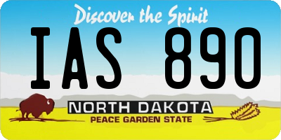 ND license plate IAS890