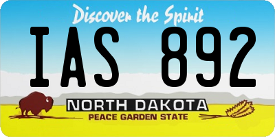 ND license plate IAS892