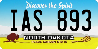 ND license plate IAS893
