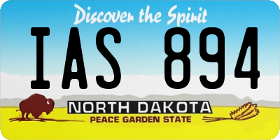 ND license plate IAS894