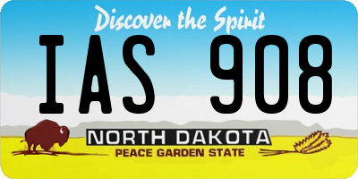 ND license plate IAS908