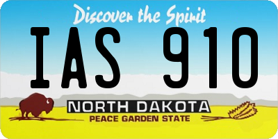 ND license plate IAS910