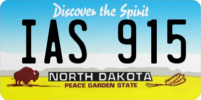 ND license plate IAS915