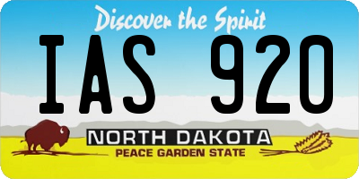 ND license plate IAS920