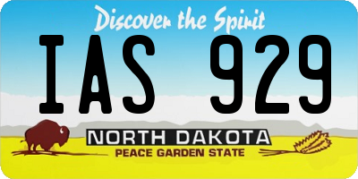ND license plate IAS929