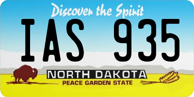 ND license plate IAS935